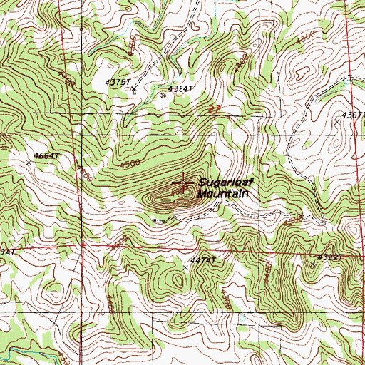 Topographic Map of Sugarloaf Mountain, WY