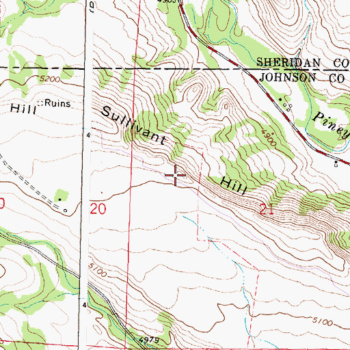 Topographic Map of Sullivant Hill, WY