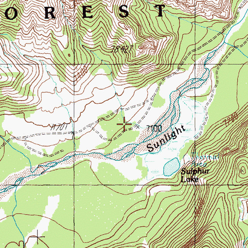 Topographic Map of Sulphur Camp, WY