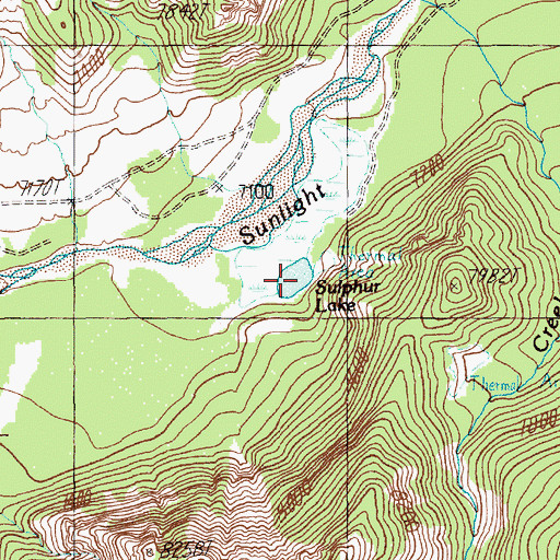 Topographic Map of Sulphur Lake, WY