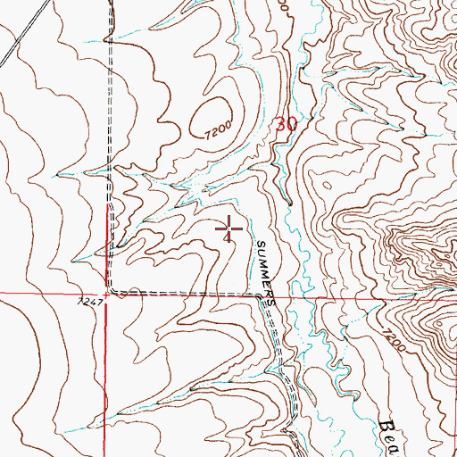 Topographic Map of Summers Ditch, WY