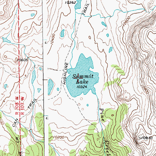 Topographic Map of Summit Lake, WY