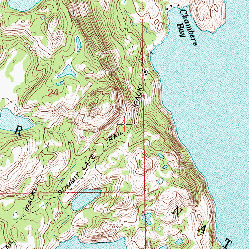 Topographic Map of Summit Lake Trail, WY