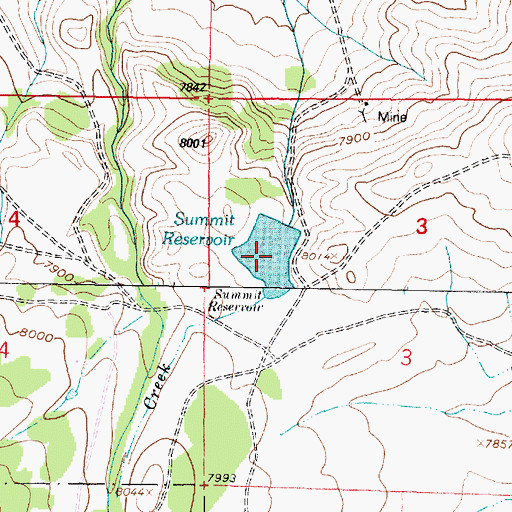 Topographic Map of Summit Reservoir, WY