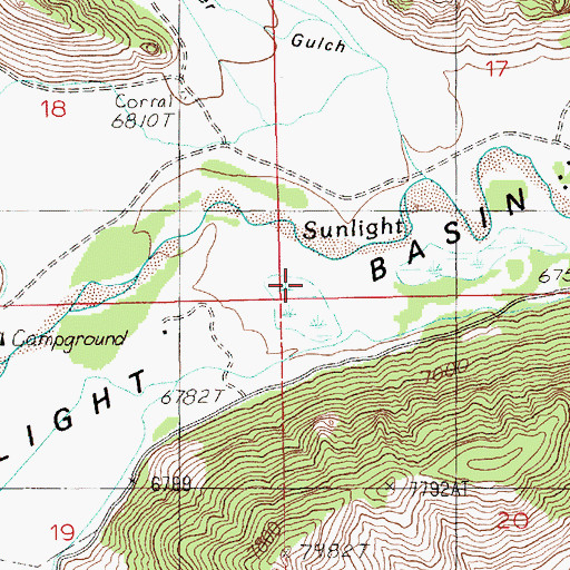 Topographic Map of Sunlight Basin, WY