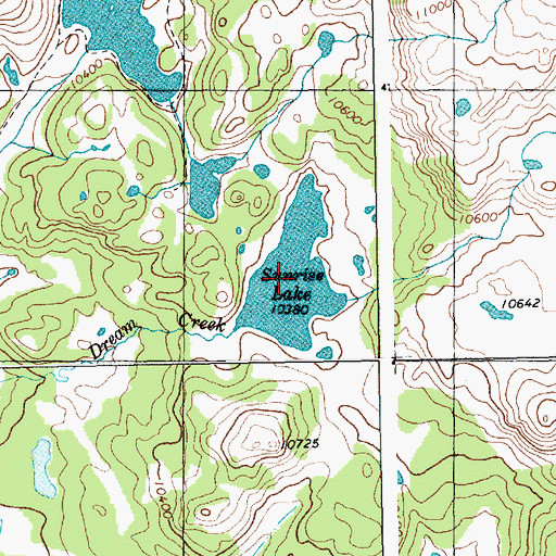 Topographic Map of Sunrise Lake, WY