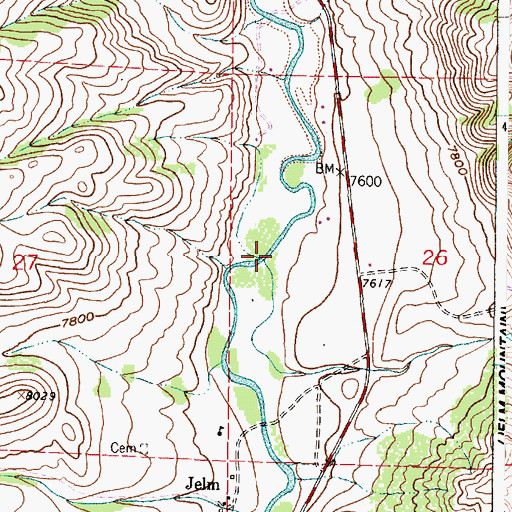 Topographic Map of Sunrise Spring Creek, WY