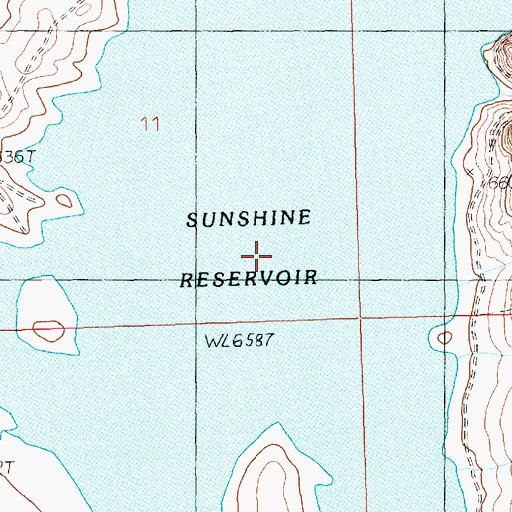 Topographic Map of Sunshine Reservoir, WY