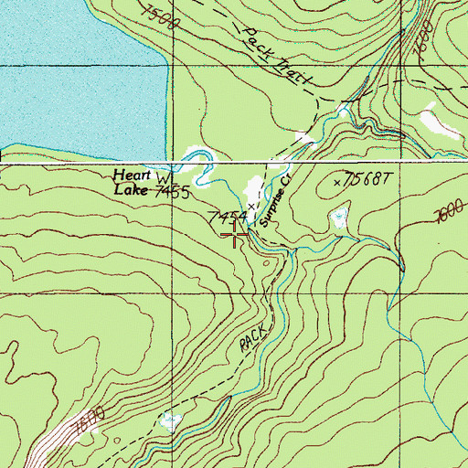 Topographic Map of Surprise Creek, WY