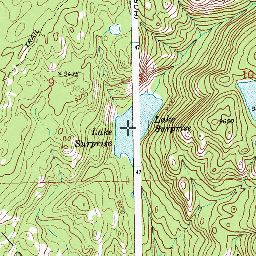 Topographic Map of Lake Surprise, WY