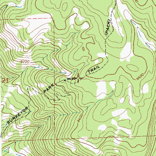 Topographic Map of Surveyor Park Trail, WY