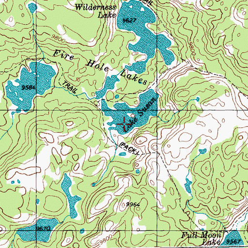 Topographic Map of Lake Susan, WY