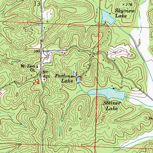 Topographic Map of Pattons Lake, AL