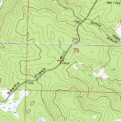 Topographic Map of Swamp Creek Hill, WY