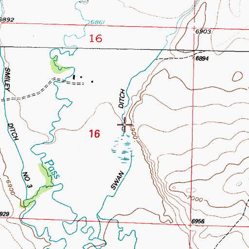 Topographic Map of Swan Ditch, WY