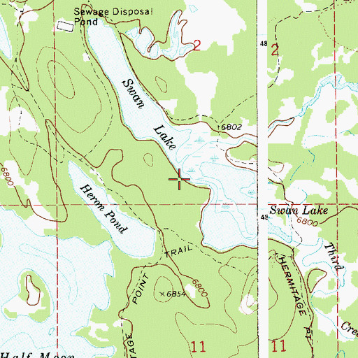 Topographic Map of Swan Lake, WY