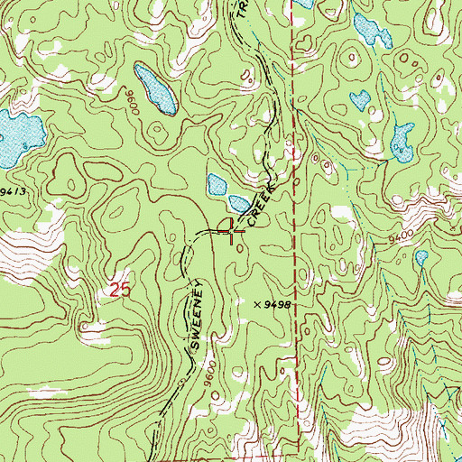 Topographic Map of Sweeney Creek Trail, WY