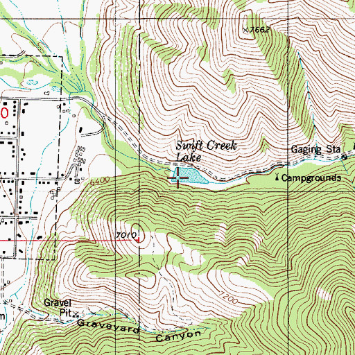 Topographic Map of Swift Creek Lake, WY