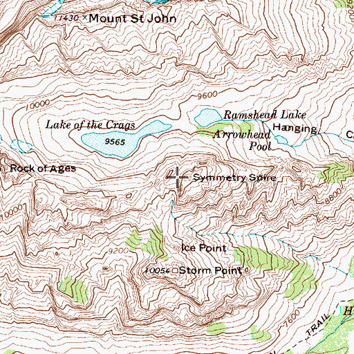 Topographic Map of Symmetry Spire, WY