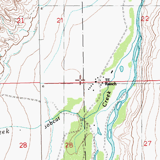 Topographic Map of TE Ranch, WY
