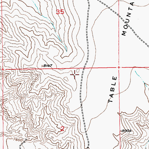 Topographic Map of Table Mountain, WY