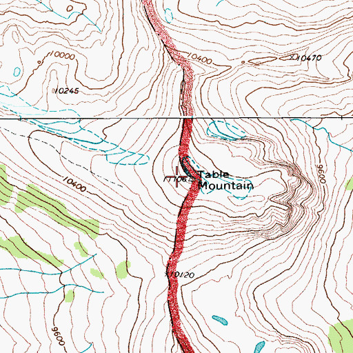 Topographic Map of Table Mountain, WY