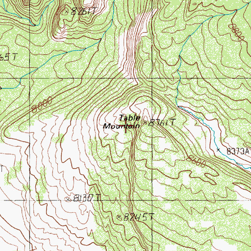 Topographic Map of Table Mountain, WY
