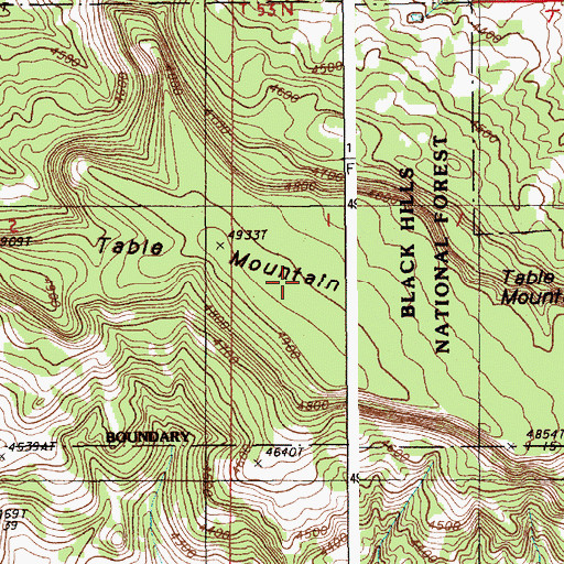 Topographic Map of Table Mountain, WY