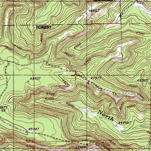 Topographic Map of Table Mountain Trail, WY