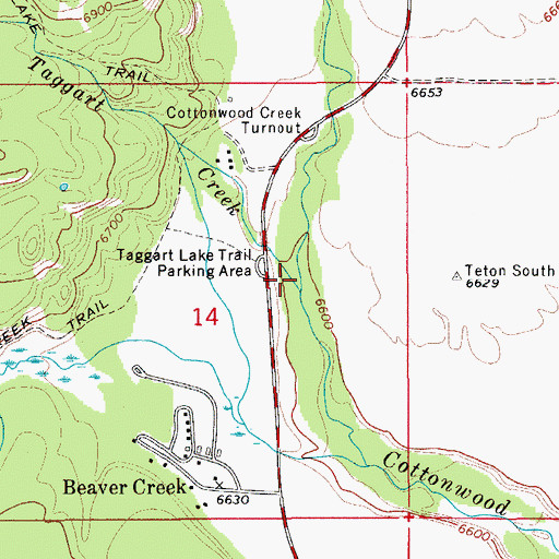 Topographic Map of Taggart Creek, WY