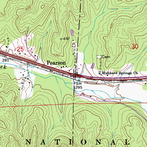 Topographic Map of Pearson, AL
