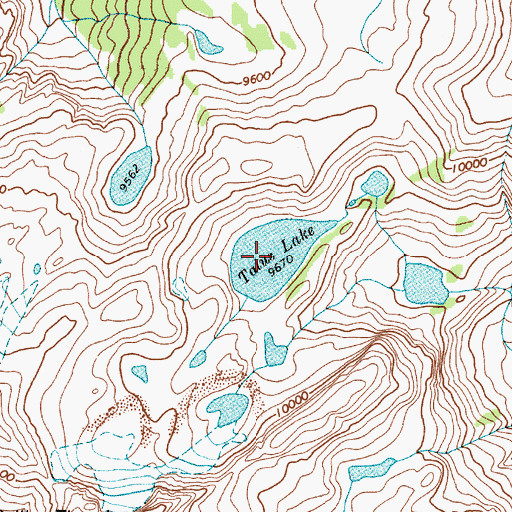 Topographic Map of Talus Lake, WY