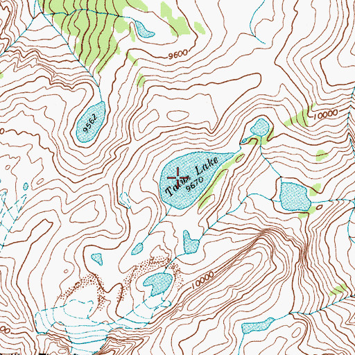 Topographic Map of Talus Lake, WY