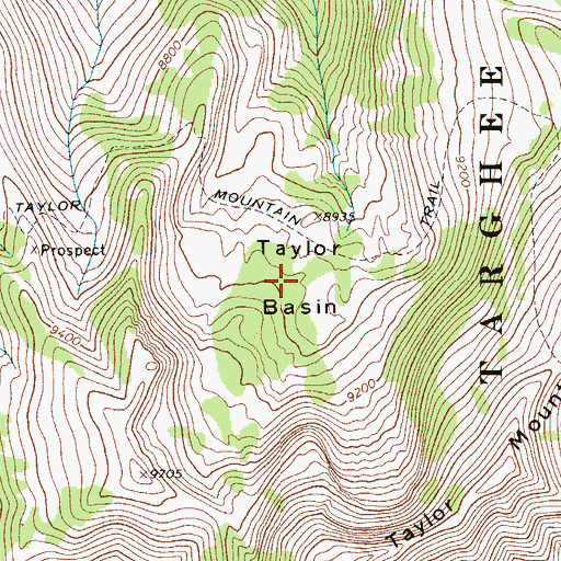 Topographic Map of Taylor Basin, WY