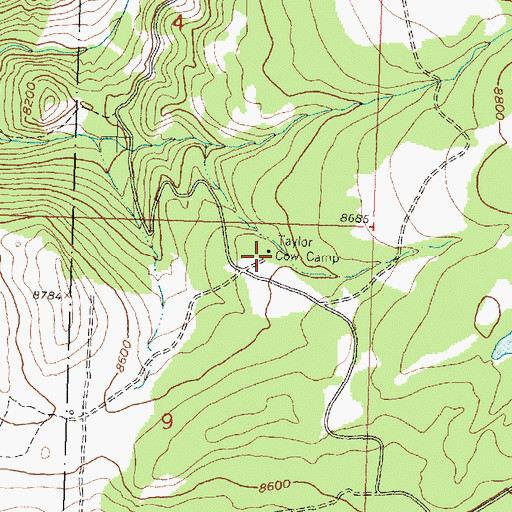 Topographic Map of Taylor Cow Camp, WY