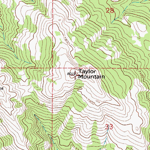 Topographic Map of Taylor Mountain, WY