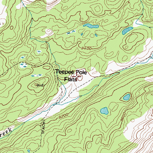 Topographic Map of Teepee Pole Flats, WY