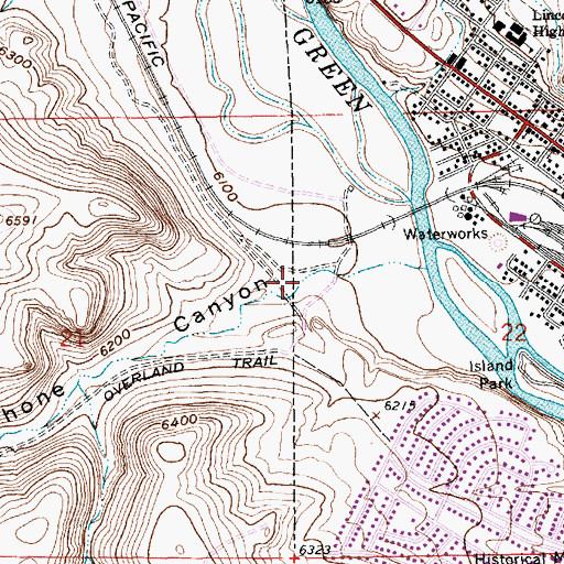 Topographic Map of Telephone Canyon, WY