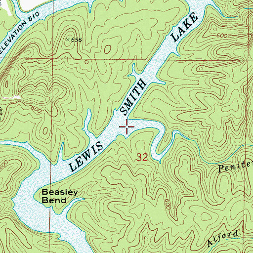 Topographic Map of Penitentiary Branch, AL