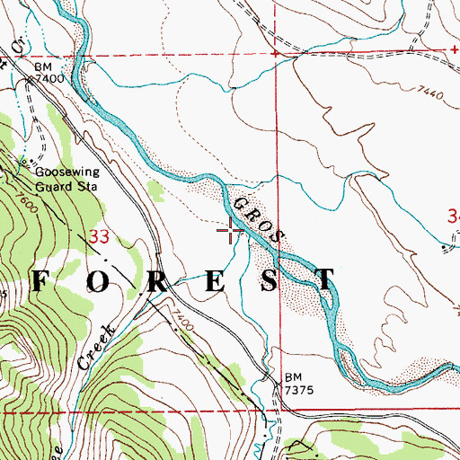 Topographic Map of Tepee Creek, WY