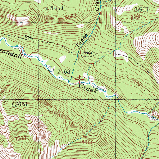 Topographic Map of Tepee Creek, WY