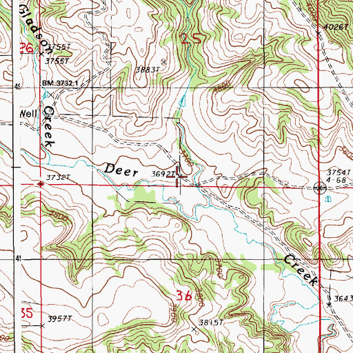 Topographic Map of Terhune, WY