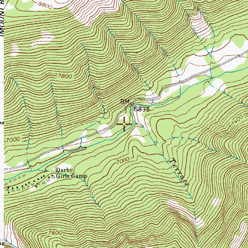 Topographic Map of Terrace Creek, WY