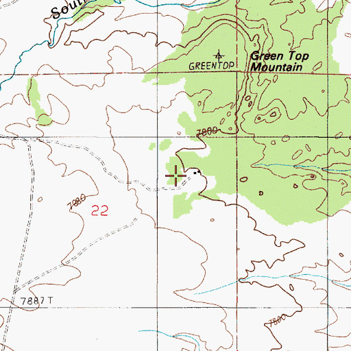 Topographic Map of Tetsc Ranch, WY