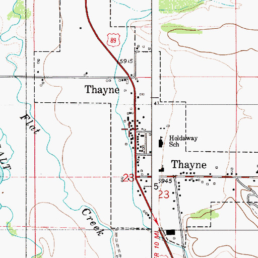 Topographic Map of Thayne, WY