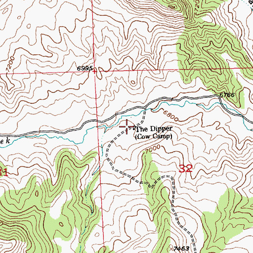 Topographic Map of The Dipper, WY