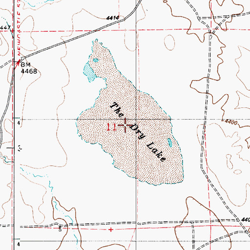 Topographic Map of The Dry Lake, WY