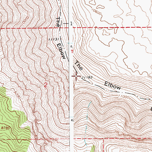 Topographic Map of The Elbow, WY