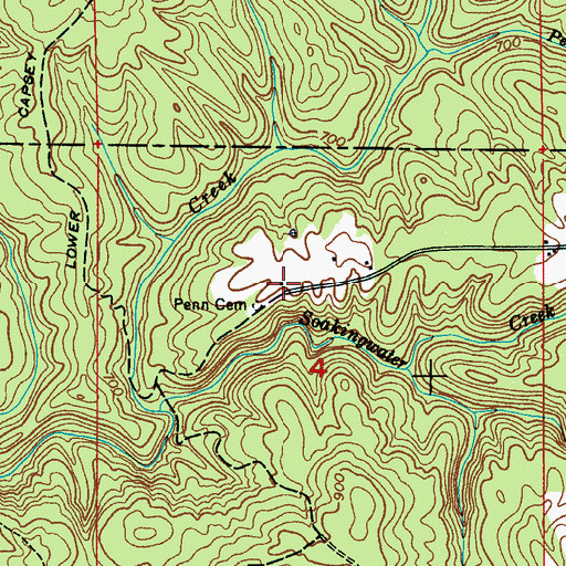 Topographic Map of Penn Cemetery, AL
