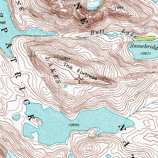 Topographic Map of The Fortress, WY
